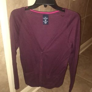 Open cardigan sweater